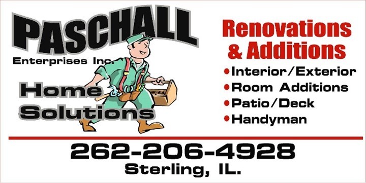 Paschall Enterprises Inc- Home Solutions Sign and Logo wth  Services  Listed to include Renovations and Additions